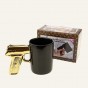 Чашка Пистолет (черная с золотом)