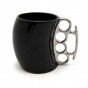 Чашка с кастетом выпуклая (черная с серебряным) 9062