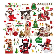 Интерьерная наклейка NG Merry Christmas Dogs JD2311 (9 листов А4)
