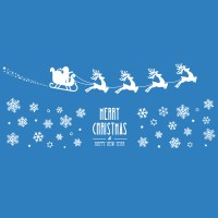 Інтер'єрна наклейка NG Санта Клаус з оленями SK6028 45х60см