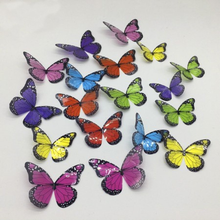 Наклейка 3D Метелики HZ-104 з чорною окантовкою (уп.18 шт)