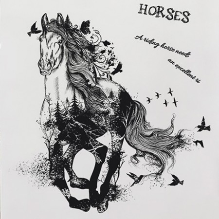 Интерьерная наклейка ZOO Черная Лошадь XL8346 90х60см