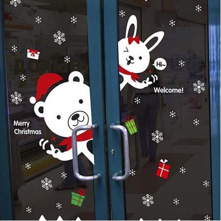 Інтер'єрна наклейка NG Новорічний Ведмедик XH0823 60х90см
