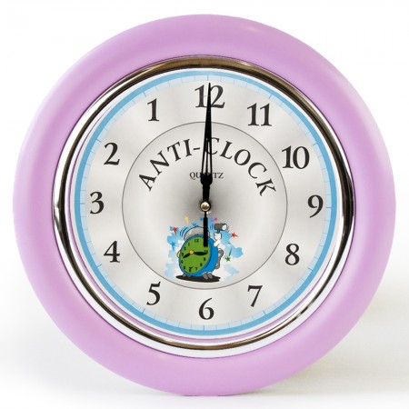 Часы идут в обратную сторону Anti-clock (розовый)