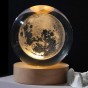Нічник світильник 3D Кришталева куля Д8 Космос Місяць 13409