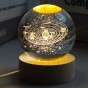 Нічний світильник 3D Кришталева куля Д6 Космос Сонячна система 13404