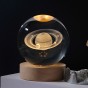 Нічник світильник 3D Кришталева куля Д8 Космос Сатурн 13410