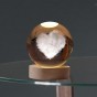 Нічник світильник 3D Кришталева куля Д6 Серце 13406