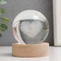 Нічник світильник 3D Кришталева куля Д6 Серце 13406