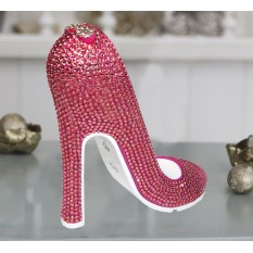 Декор для интерьера Туфелька со стразами розовый