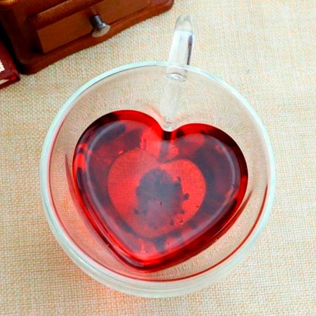 Чашка с двойными стенками Сердце 180 ml