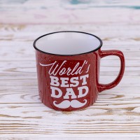Кружка для папы Лучший папа в мире - World's best dad 400 мл 12718 (красный)