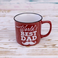 Кружка для папы Лучший папа в мире - World's best dad 400 мл 12718 (красный)