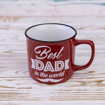 Кружка для папы Лучший папа в мире - Best dad in the world 400мл 12732 (красный)