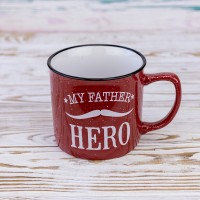 Кружка для папы Мой отец герой - My father hero 400 мл 12743 (красный)
