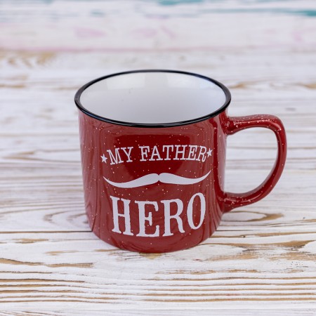 Кружка для папы Мой отец герой - My father hero 400 мл 12743 (красный)