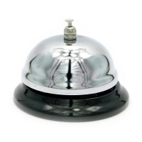 Звонок настольный 6,5х5,5см Портье (серебряный)