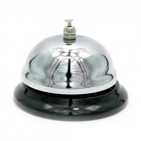 Звонок настольный 6,5х5,5см Портье (серебряный)