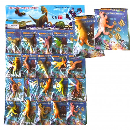 Зростаючі у воді іграшки 6х3см Динозаври кольорові (уп. 20шт)