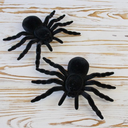 Паук декоративный Тарантул реалистичный флок (уп. 2 шт)