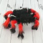 Павук з хутра 30см (чорний з червоним)